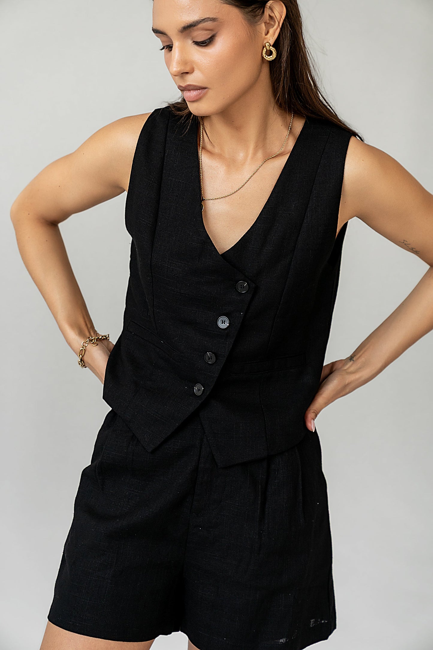 Clara Button Up Vest - FINAL SALE