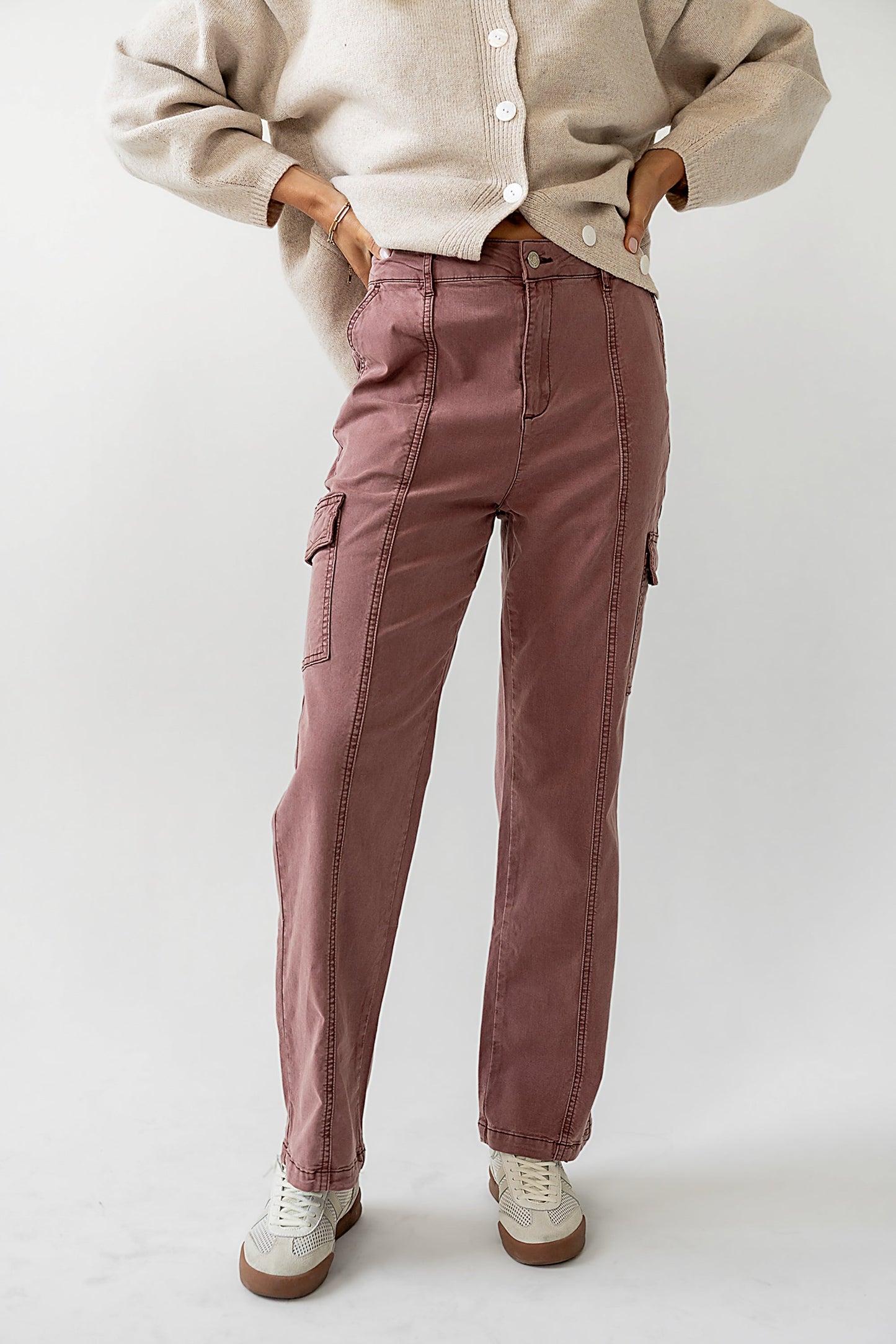 Gracie Straight Leg Pants in Brick - FINAL SALE