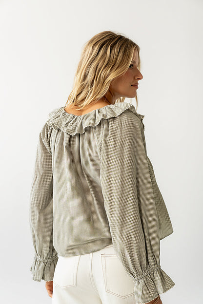 Ayla Gingham Blouse in Green