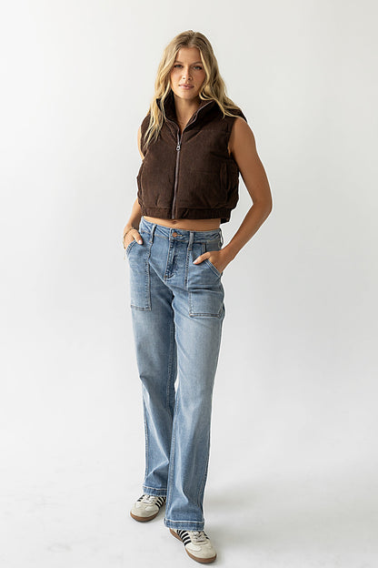 August Corduroy Vest in Brown - FINAL SALE