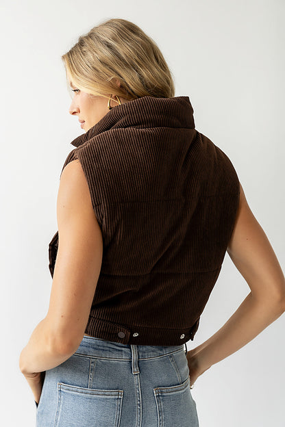 August Corduroy Vest in Brown - FINAL SALE