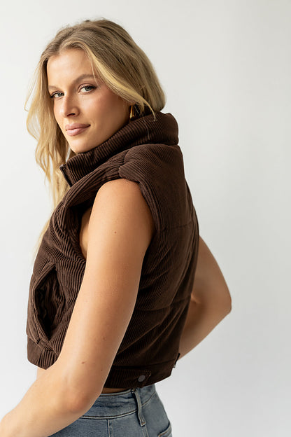 August Corduroy Vest in Brown - FINAL SALE