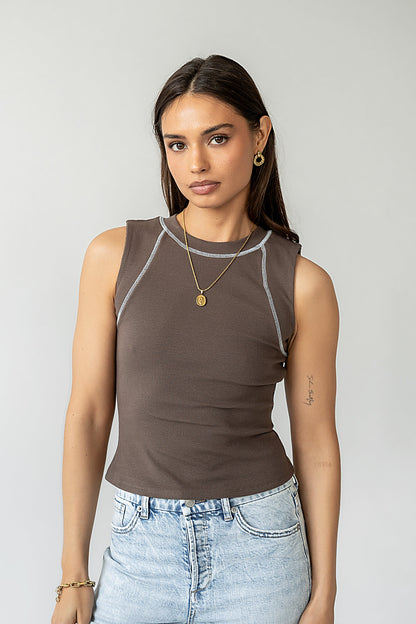 Emely Contrast Tank Top - FINAL SALE