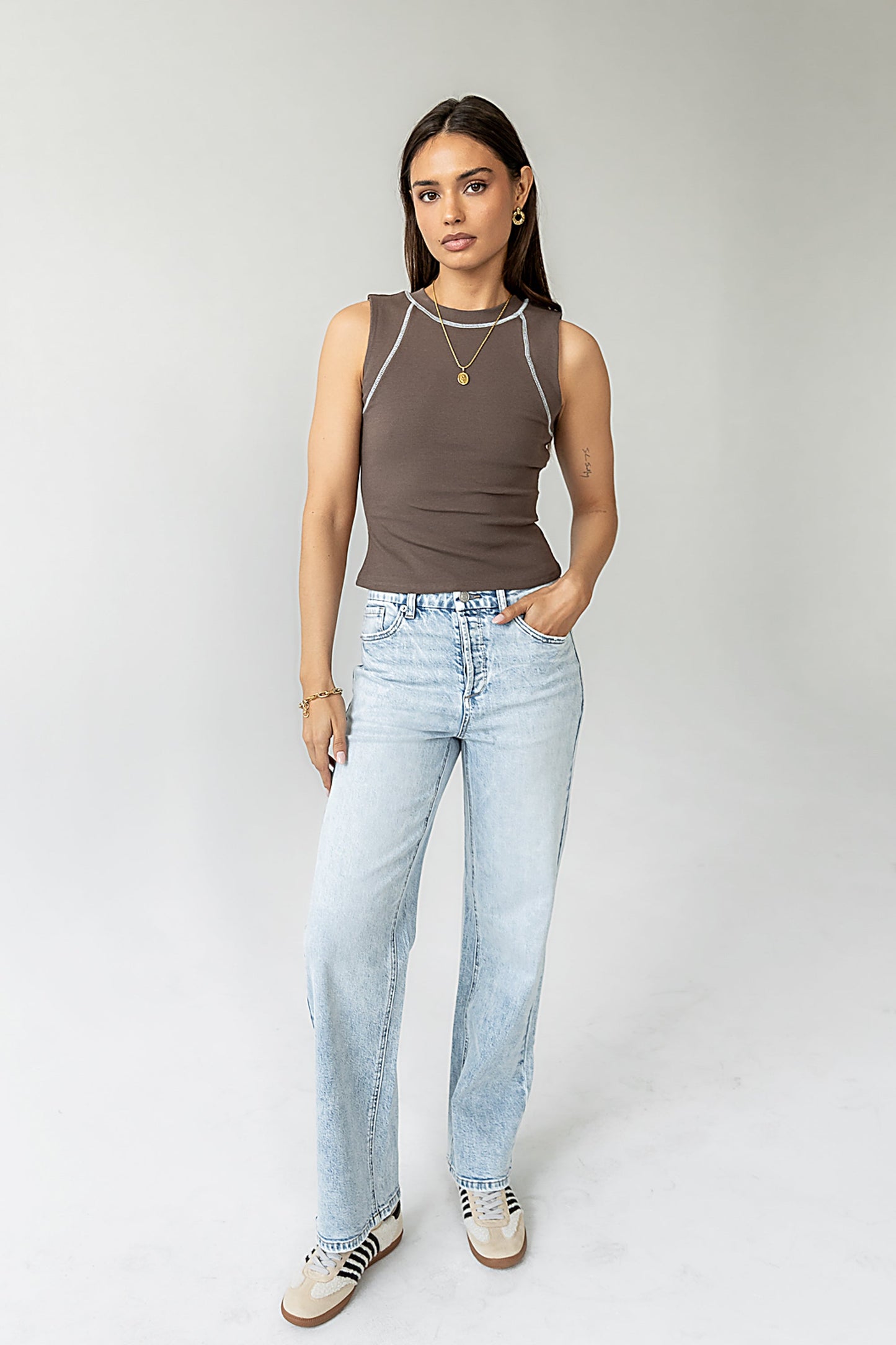 Emely Contrast Tank Top - FINAL SALE
