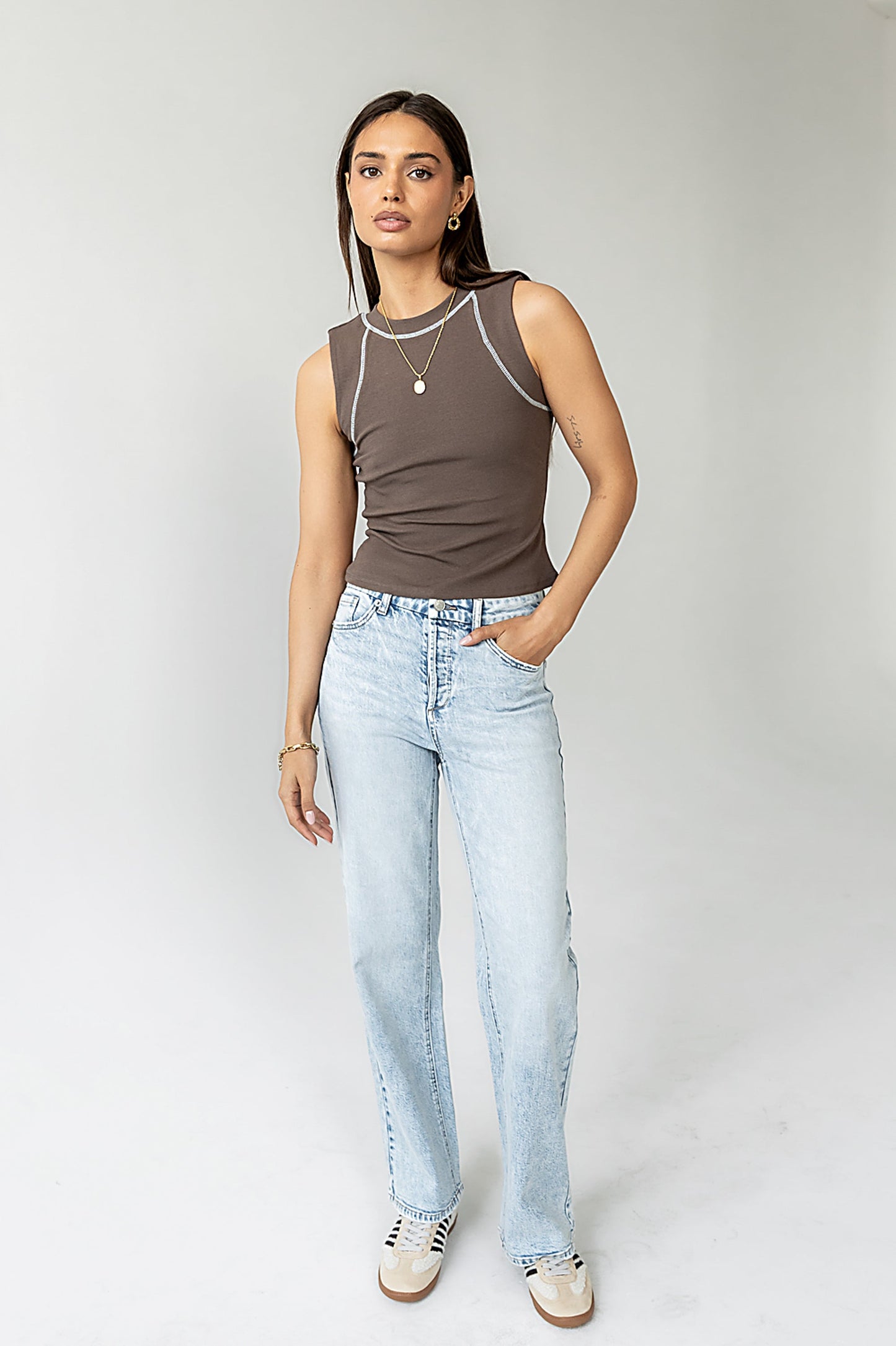 Emely Contrast Tank Top - FINAL SALE