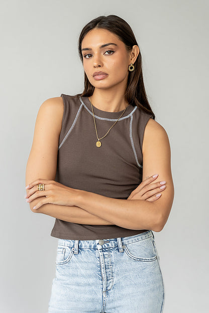 Emely Contrast Tank Top - FINAL SALE