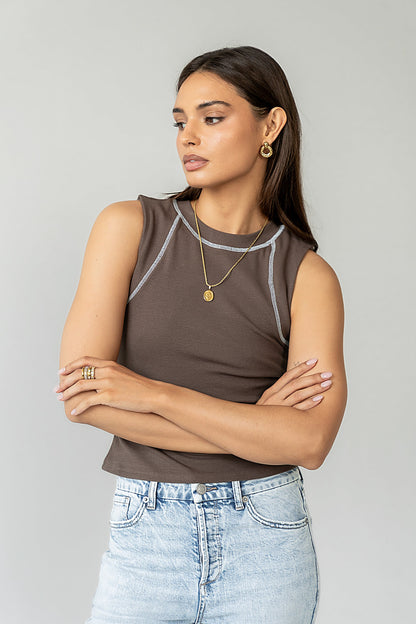 Emely Contrast Tank Top - FINAL SALE