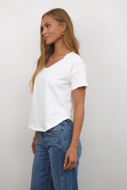 Georgia Knit Top in White - FINAL SALE
