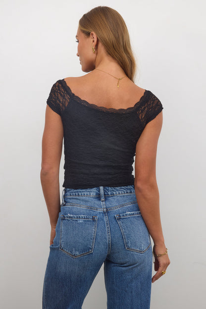 Celia Lace Top in Black - FINAL SALE