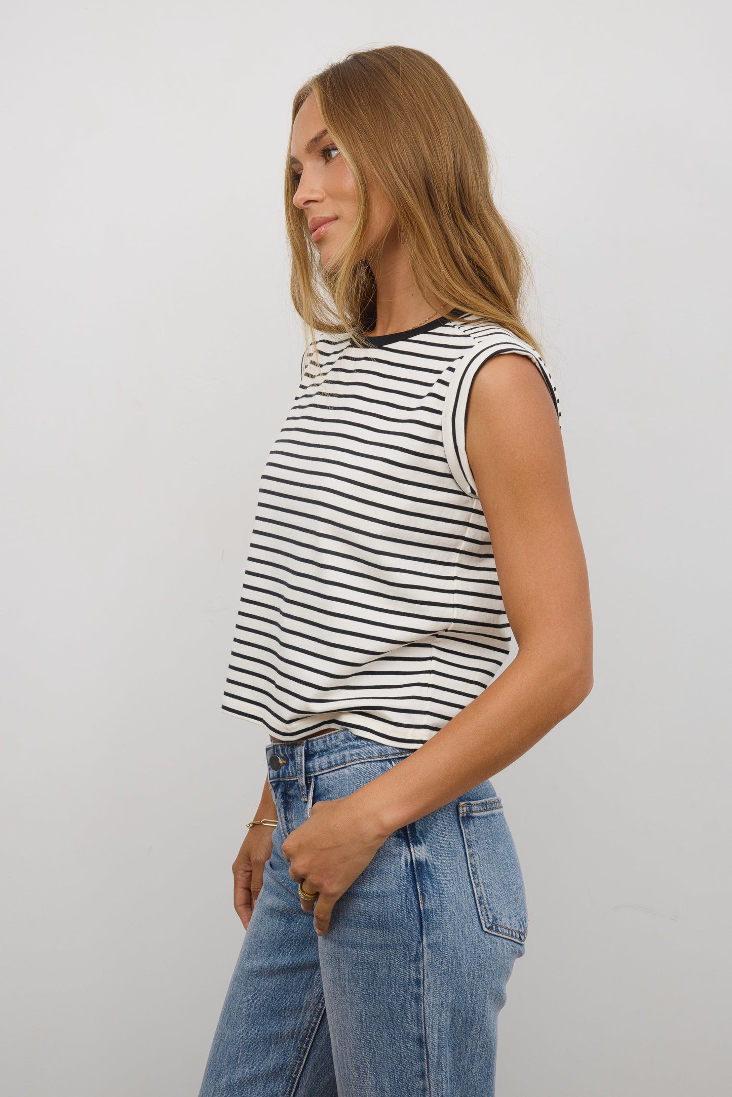 Annie Striped T-Shirt in Black - FINAL SALE