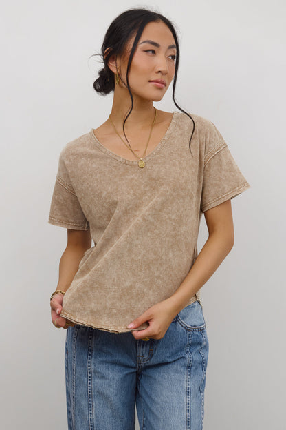Georgia Knit Top in Brown - FINAL SALE
