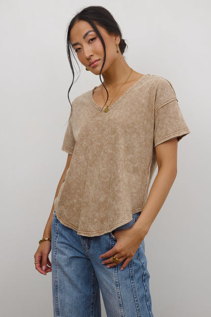 Georgia Knit Top in Brown - FINAL SALE