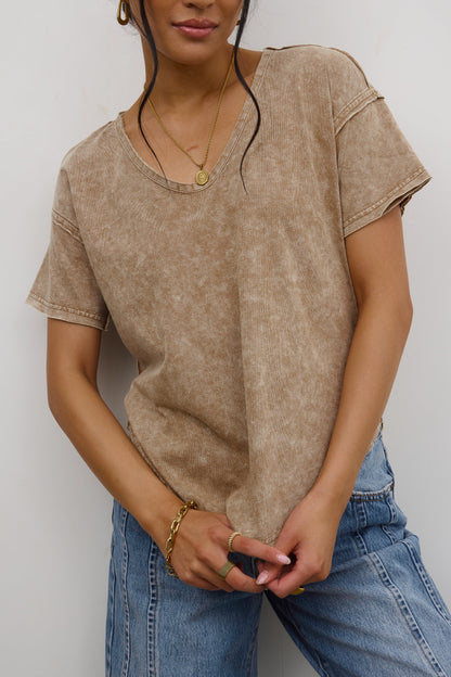 Georgia Knit Top in Brown - FINAL SALE