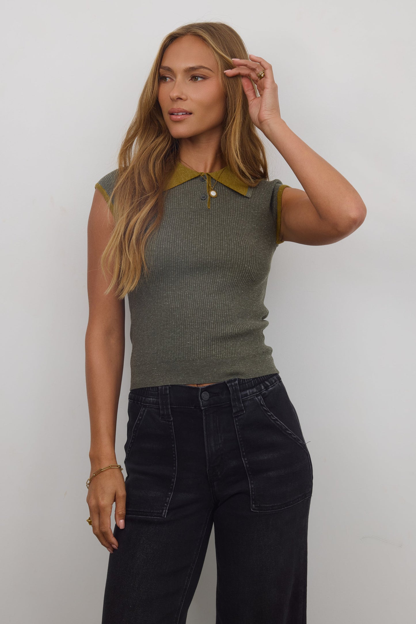 Becca Ribbed Top in Olive - FINAL SALE