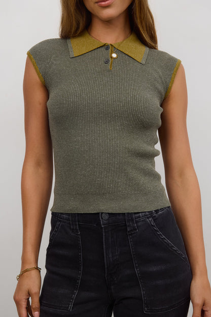 Becca Ribbed Top in Olive - FINAL SALE