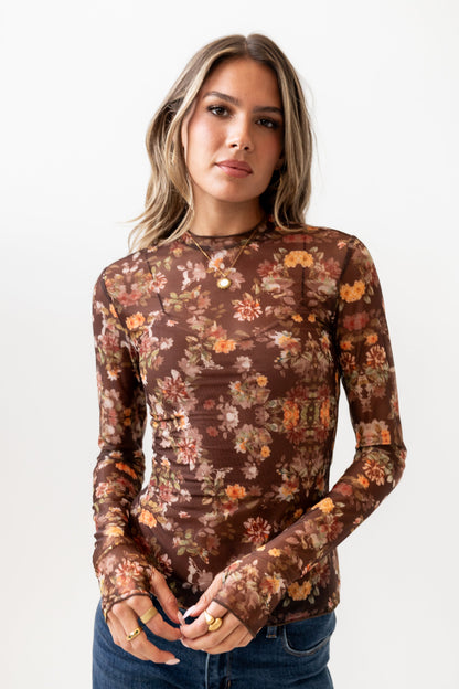 Amari Floral Mesh Top - FINAL SALE