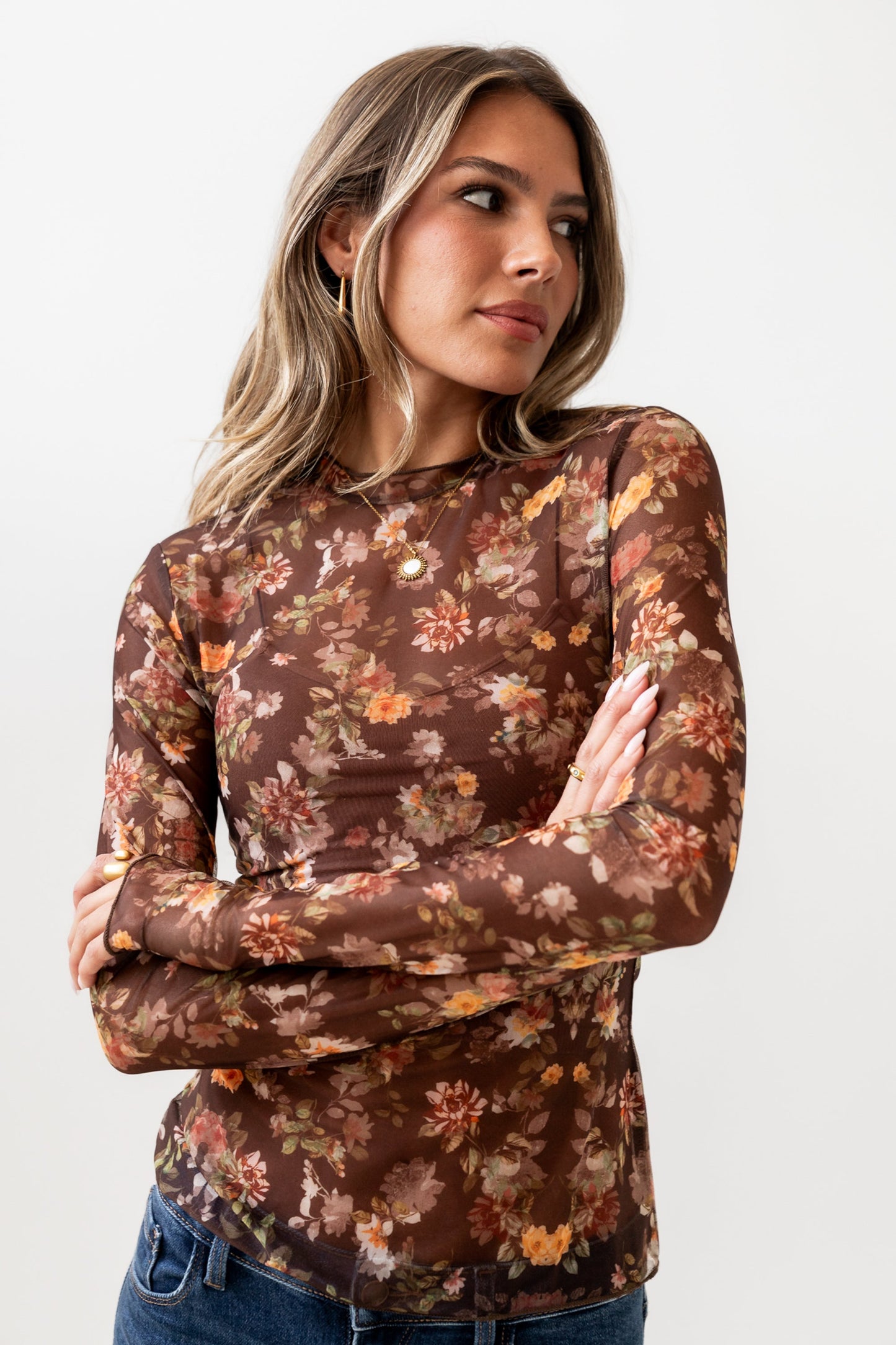 Amari Floral Mesh Top - FINAL SALE
