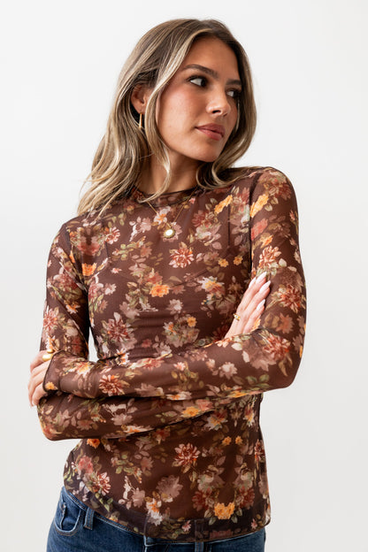Amari Floral Mesh Top - FINAL SALE