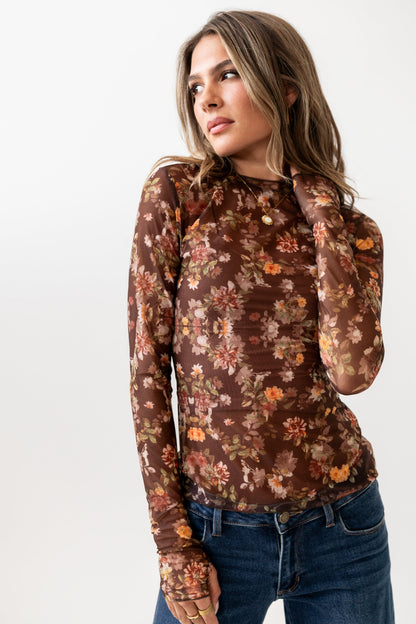 Amari Floral Mesh Top - FINAL SALE