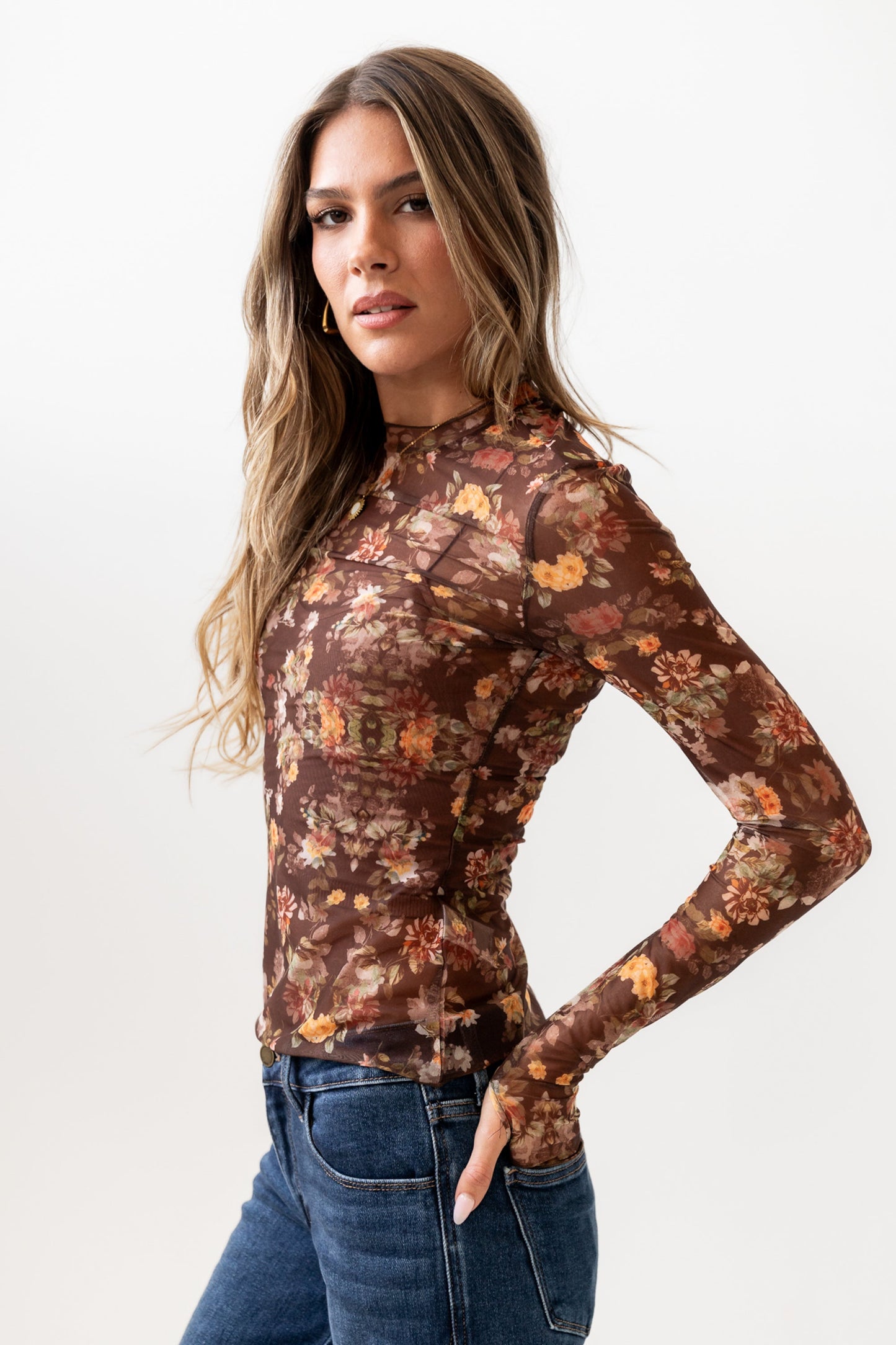Amari Floral Mesh Top - FINAL SALE