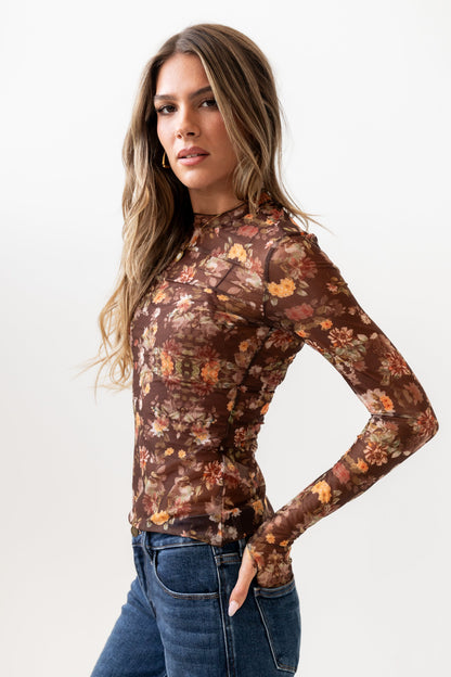 Amari Floral Mesh Top - FINAL SALE