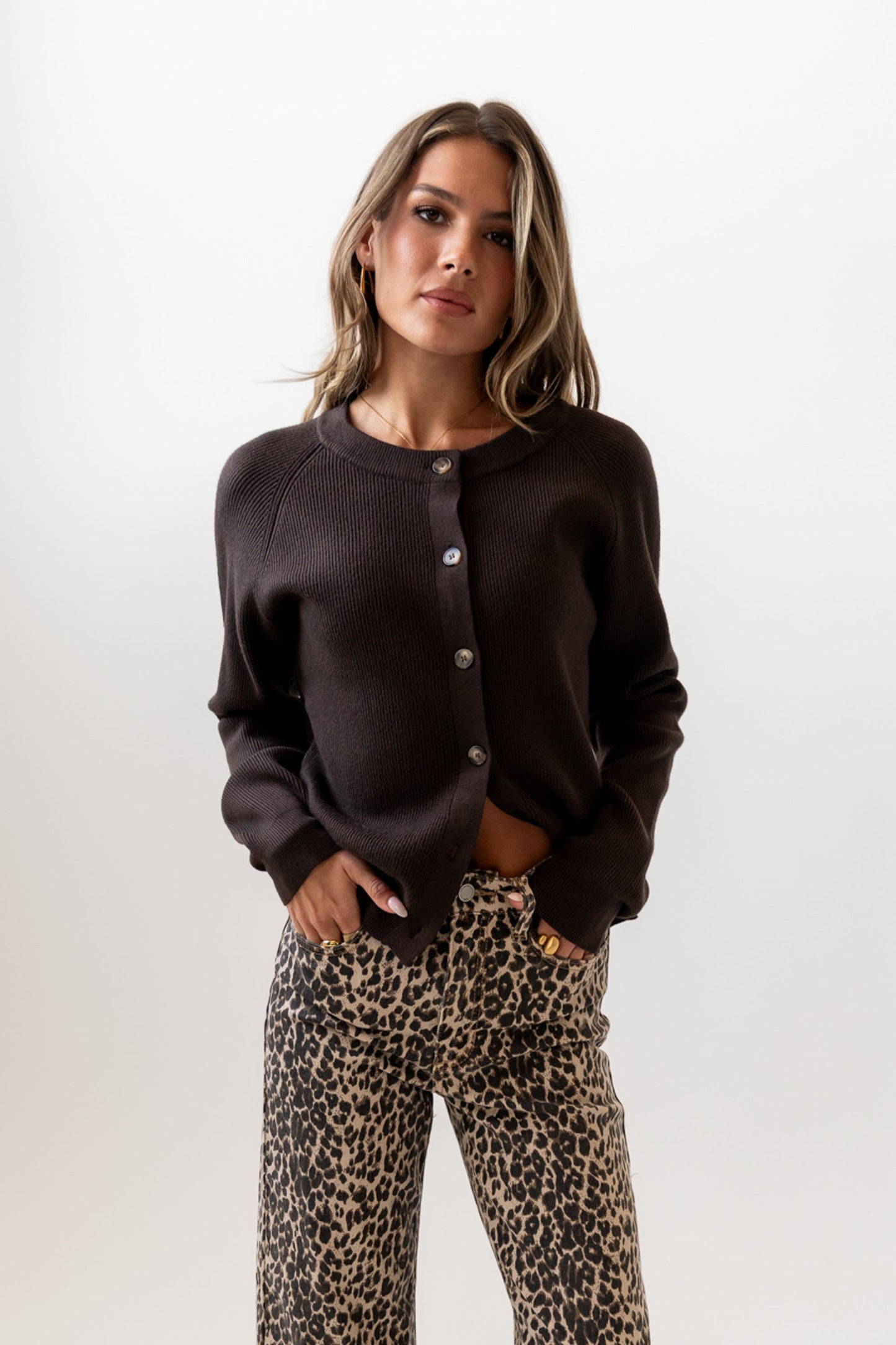 Debbie Ribbed Sweater in Brown