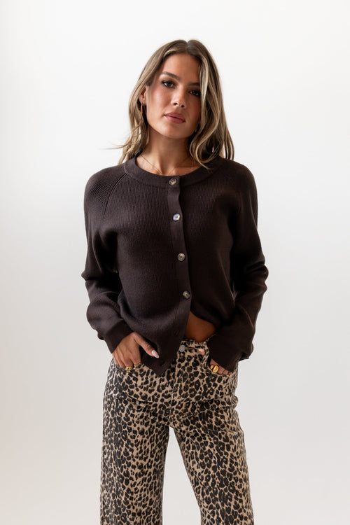 Debbie Ribbed Sweater in Brown