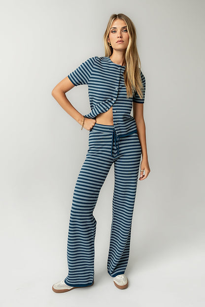 Ireland Striped Wide Leg Pants in Blue - FINAL SALE