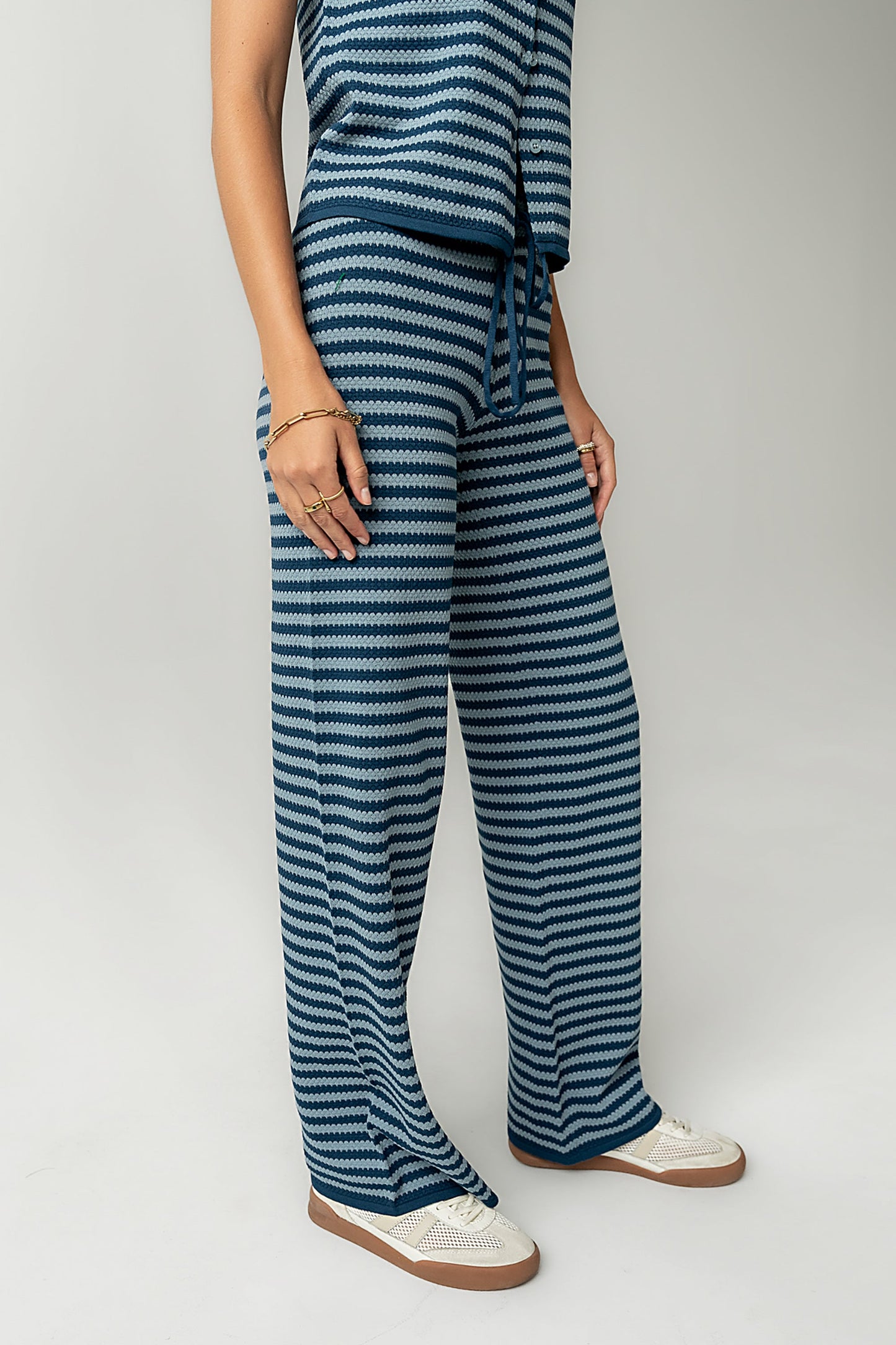 Ireland Striped Wide Leg Pants in Blue - FINAL SALE