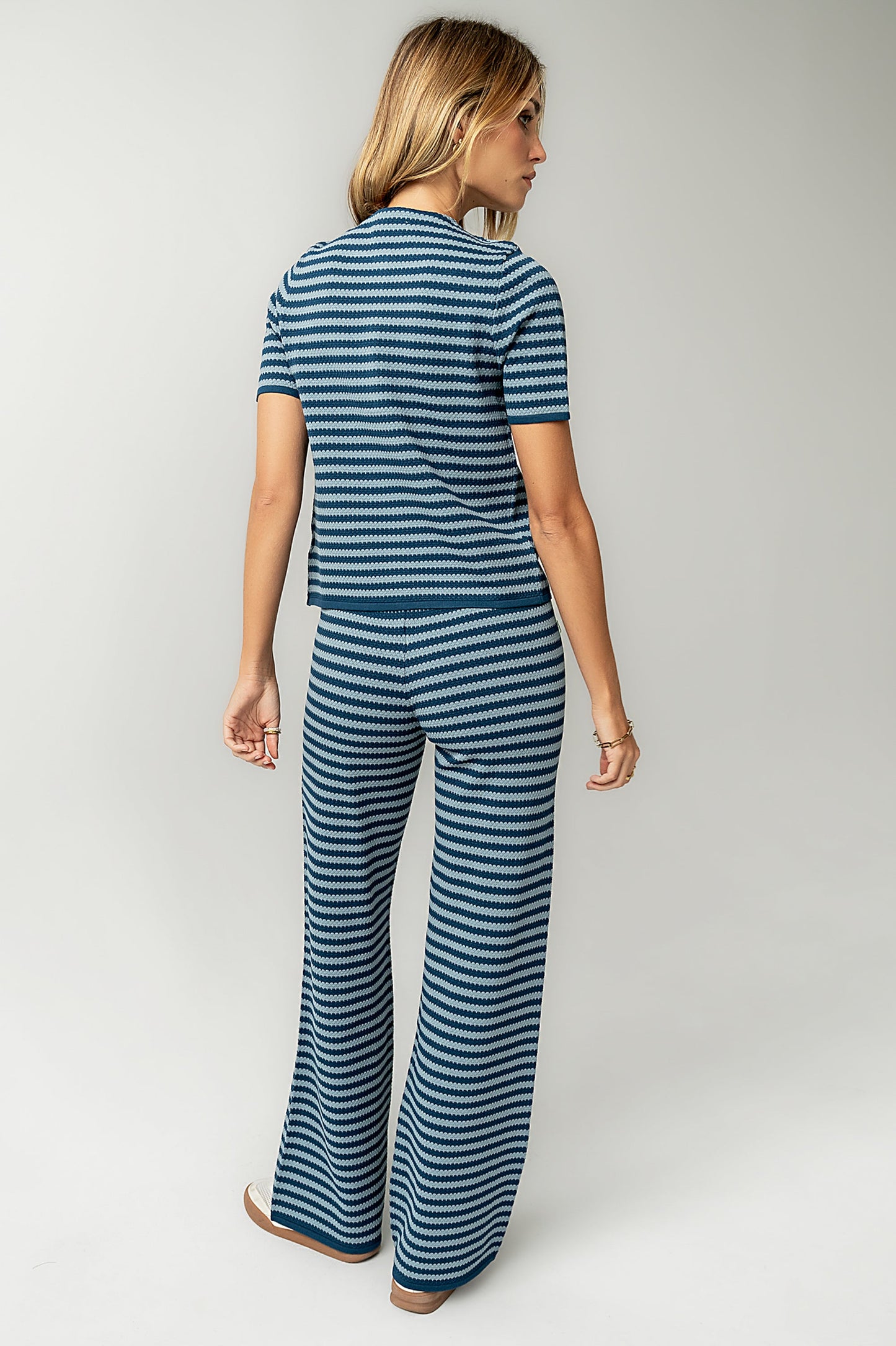 Ireland Striped Wide Leg Pants in Blue - FINAL SALE