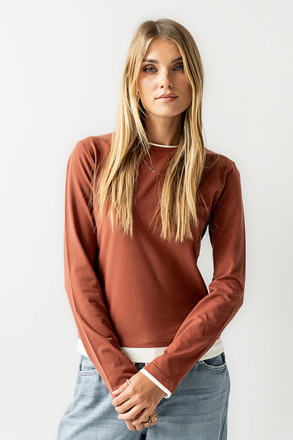 Destiny Double Layer Top in Rust - FINAL SALE