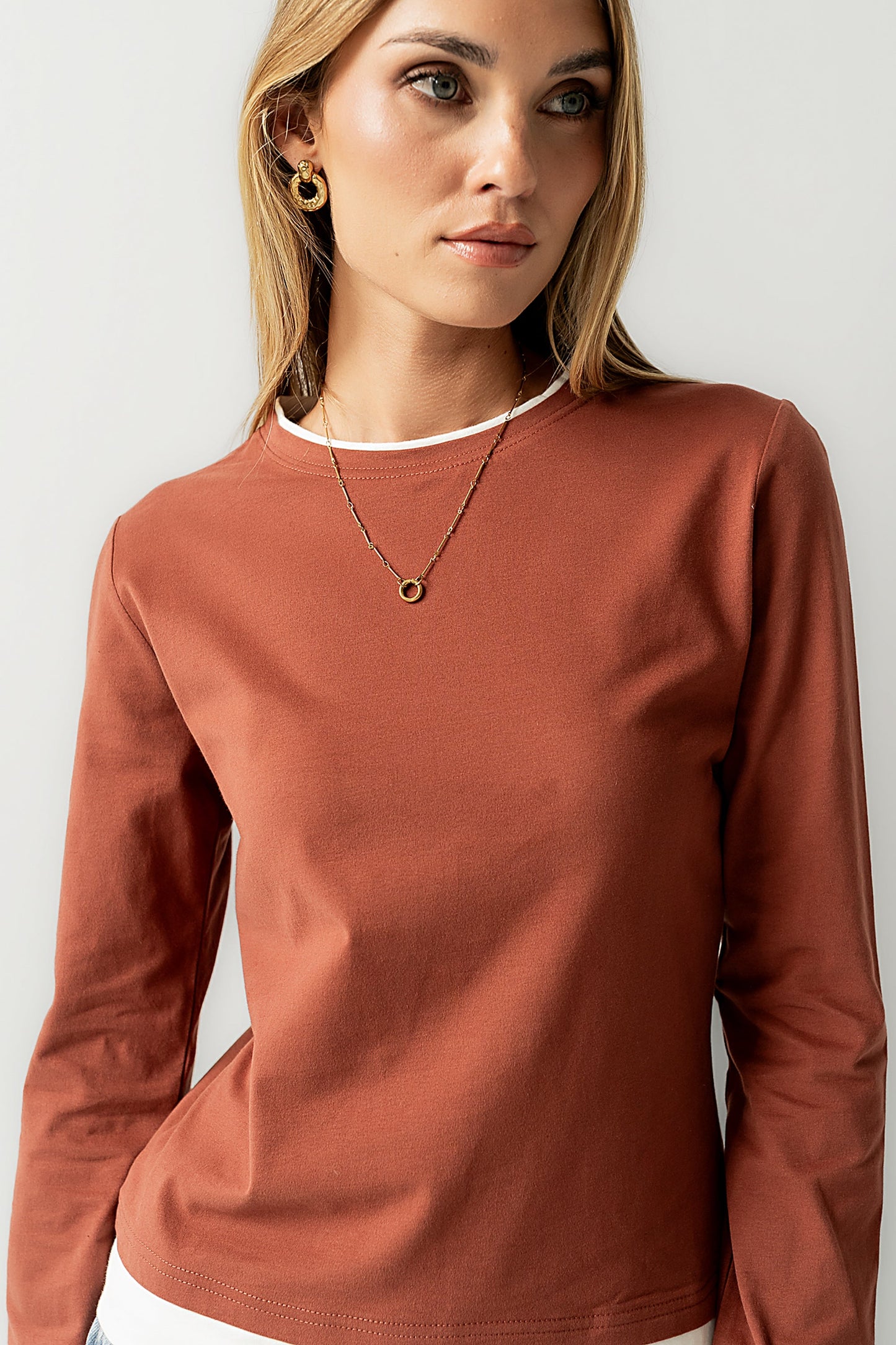Destiny Double Layer Top in Rust - FINAL SALE