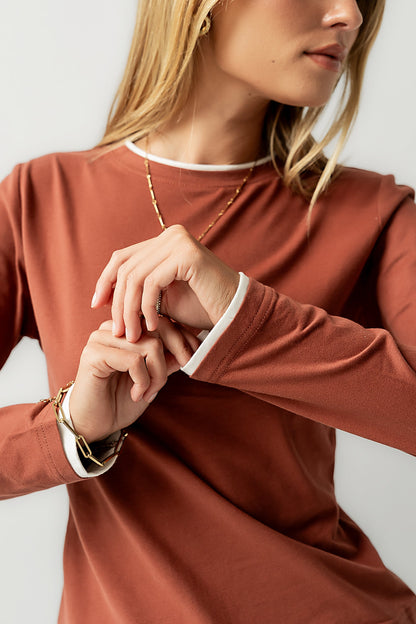 Destiny Double Layer Top in Rust - FINAL SALE