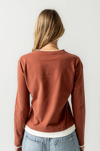 Destiny Double Layer Top in Rust - FINAL SALE