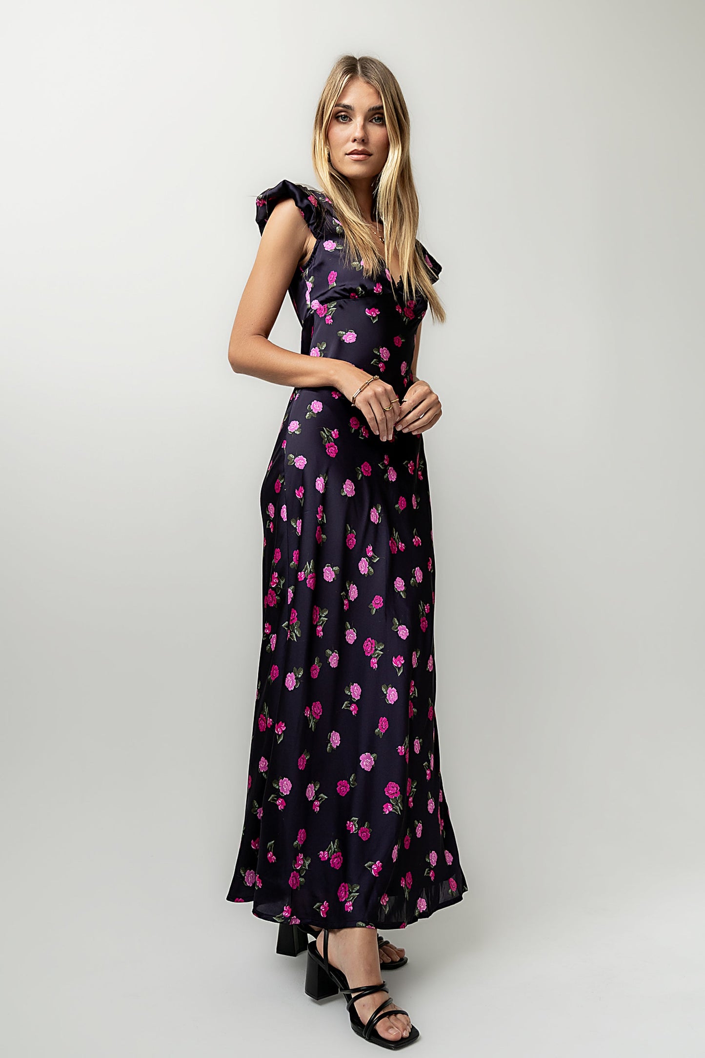 Asa Floral Maxi Dress in Plum - FINAL SALE