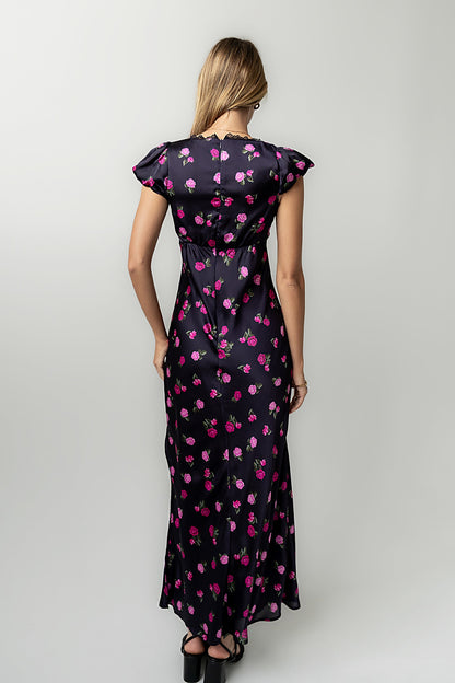 Asa Floral Maxi Dress in Plum - FINAL SALE