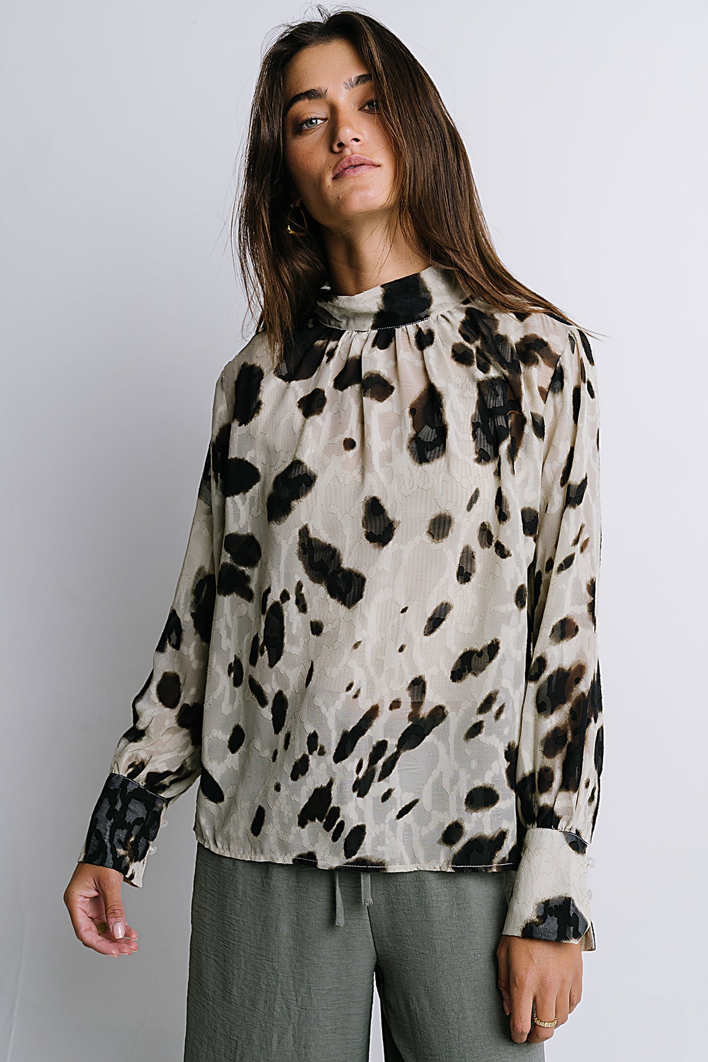 Camille Sheer Blouse in Ivory - FINAL SALE