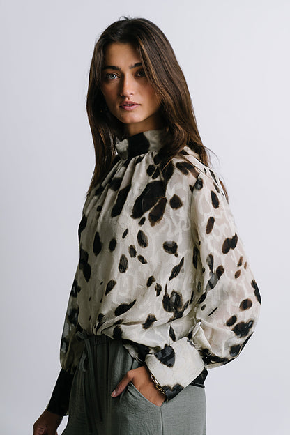 Camille Sheer Blouse in Ivory - FINAL SALE