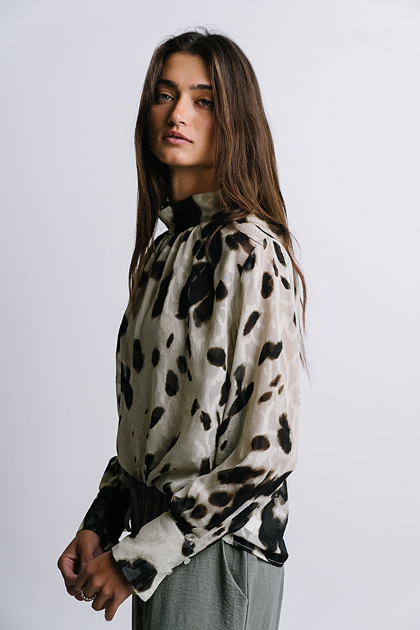 Camille Sheer Blouse in Ivory - FINAL SALE