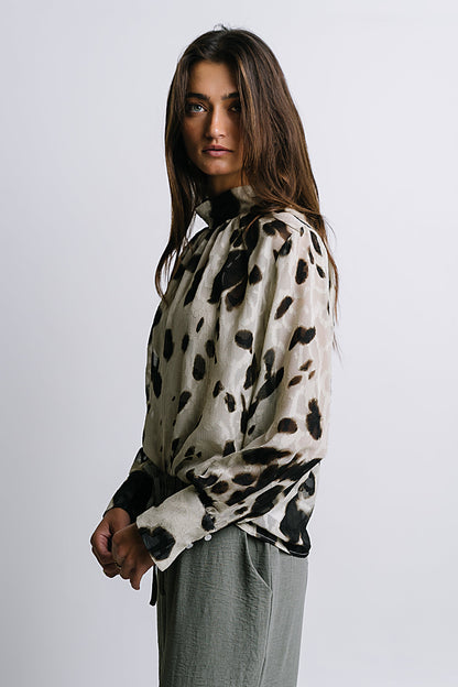 Camille Sheer Blouse in Ivory - FINAL SALE
