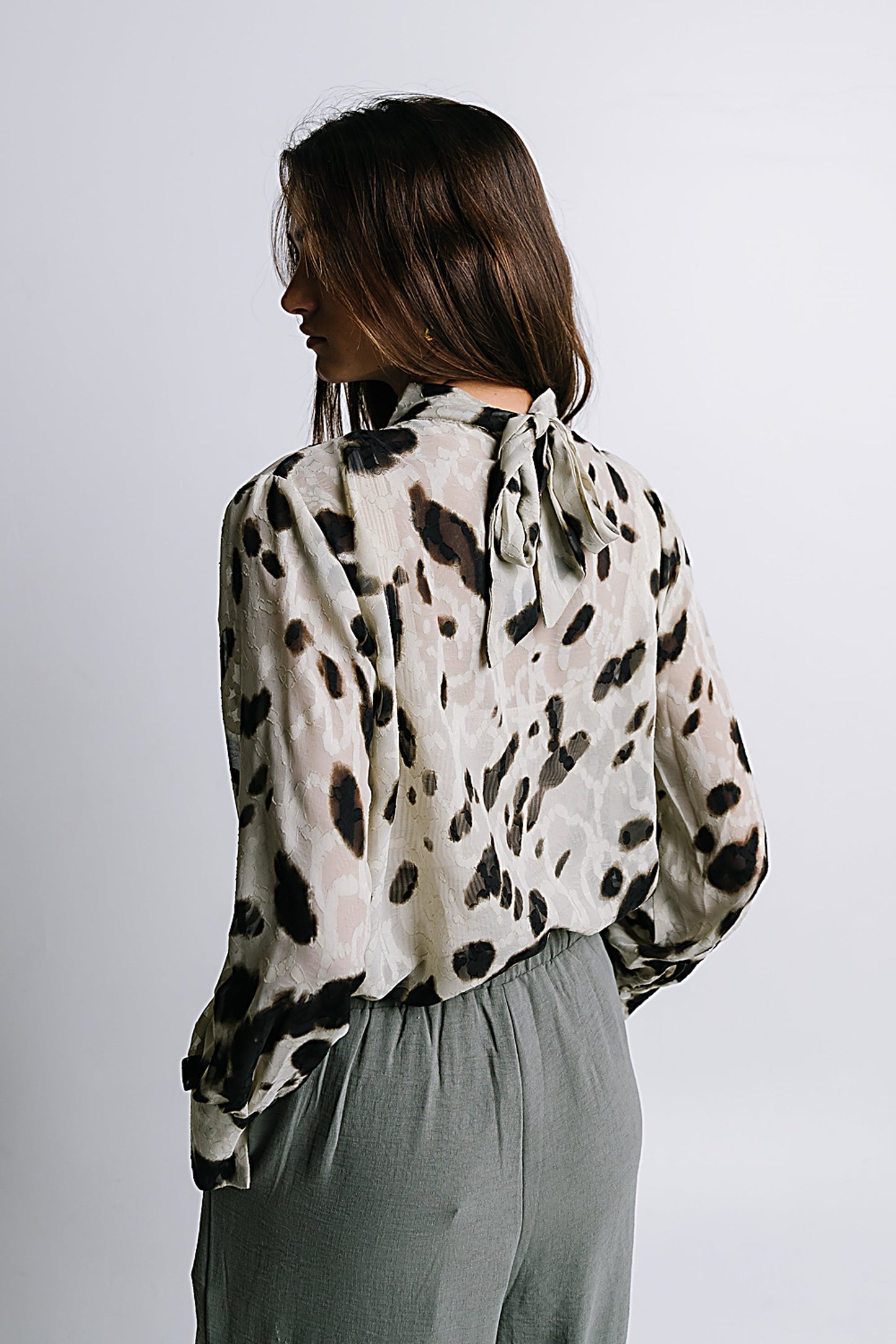 Camille Sheer Blouse in Ivory - FINAL SALE