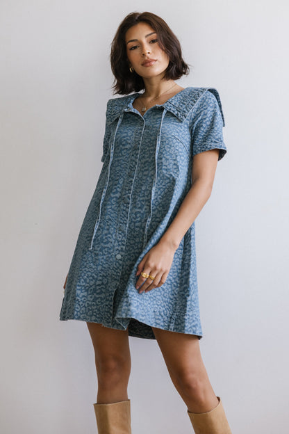 Camryn Collared Baby Doll Dress in Medium Wash - FINAL SALE