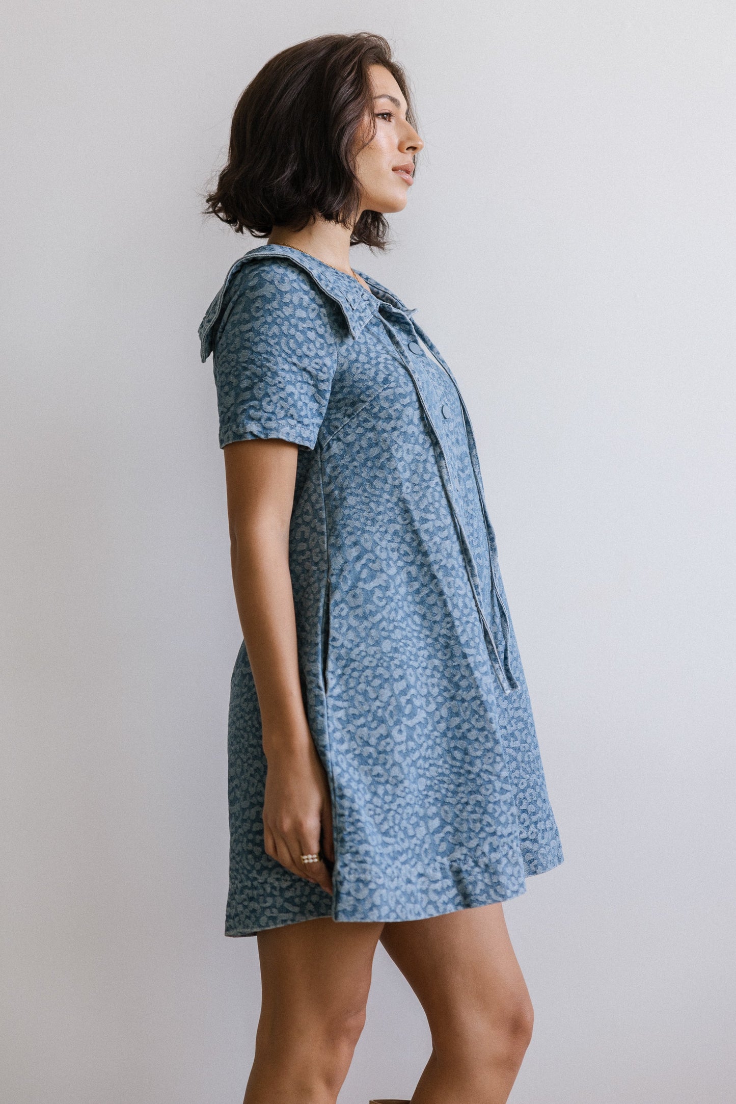 Camryn Collared Baby Doll Dress in Medium Wash - FINAL SALE