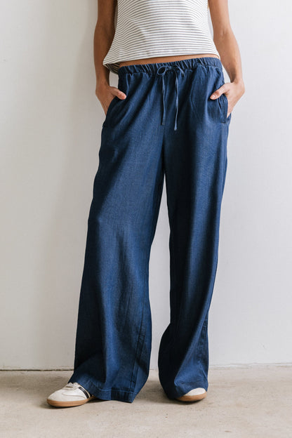 Banks Wide Leg Pants in Dark Wash