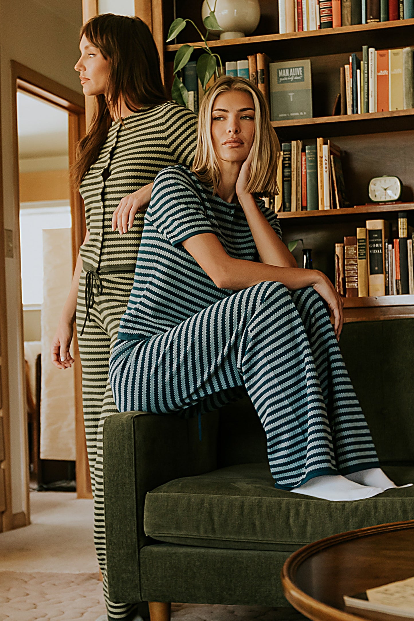 Ireland Striped Wide Leg Pants in Blue - FINAL SALE