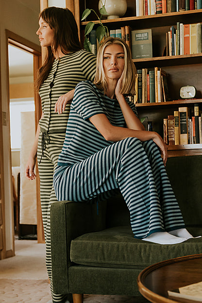 Ireland Striped Wide Leg Pants in Blue - FINAL SALE