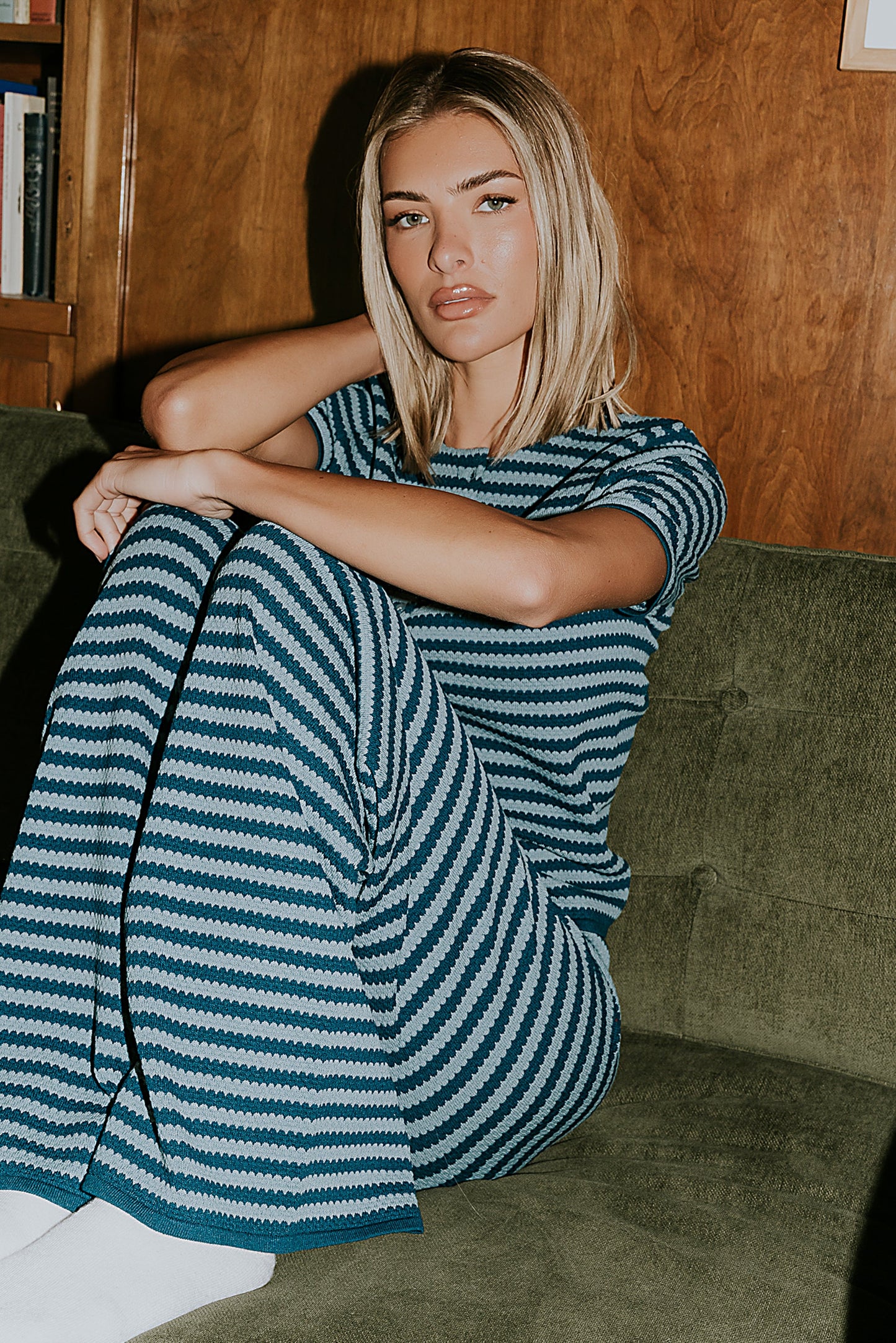 Ireland Striped Wide Leg Pants in Blue - FINAL SALE