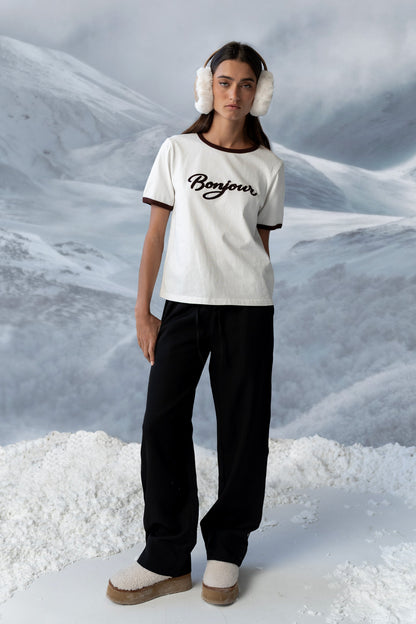 Bonjour Knit Top in Brown - FINAL SALE