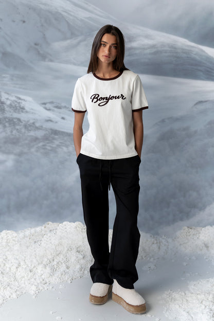 Bonjour Knit Top in Brown - FINAL SALE