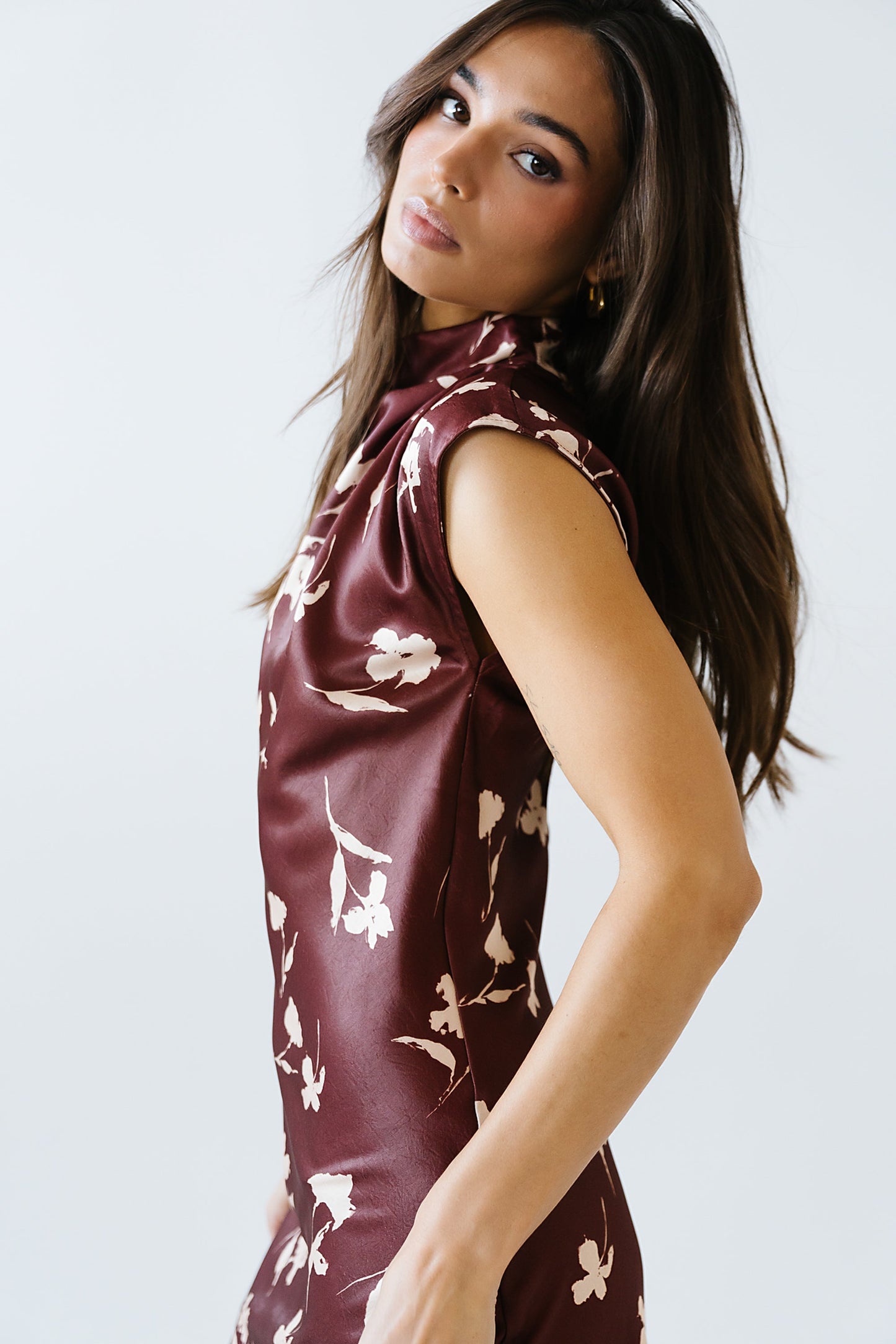 Carson Floral Maxi Dress in Red-Brown - FINAL SALE